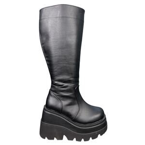 Demonia Women’s Shaker 100 Black Vegan Tall Platform Boot Size 7